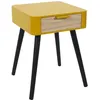 Image de Toilinux - Table de chevet 1 tiroir en MDF - Jaune Moutarde