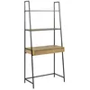 Image de Toilinux - Bureau en MDF et Métal grand tiroir et 2 étagères - L 77cm x l. 36cm - Beige et Noir - Sireine