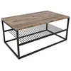 Image de Toilinux - Table basse en panneaux de particules et acier avec 1 étagère - beige