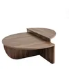Image de Toilinux - Table basse 2 demis-cercles en panneaux de particules Diam.90cm - Podium