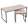 Image de Toilinux - Lot de 2 tables basses Colorado en MDF et Métal - Marron et Noir - Colorado