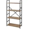Image de Toilinux - Etagère droite Large 4 niveaux Colorado H.48 en Métal et MDF - Beige et Noir - Colorado
