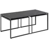 Image de Toilinux - Table basse extensible en 3 pièces en Mélamine et Métal - L.120 à 232 cm - Noir - Félice