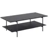 Image de Toilinux - Table basse 2 niveaux en mélaminé et Métal - L. 115 cm x H. 40 cm - Noir - Aria