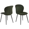 Image de Toilinux - Lot de 2 chaises de salle à manger Lina - Velours côtelé vert olive - LINA