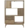 Image de The Home Deco Factory - Bibliothèque 2 portes et 2 tiroirs SAULK - Marron - SAULK