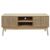 Image de The Home Deco Factory - Meuble TV 2 portes et 2 niches de rangement SAULK - Marron - SAULK