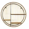 Image de The Home Deco Factory - Etagère ronde 3 niveaux en bambou et métal Diam. 53 cm - Marron et Noir - JAVA