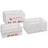 Image de Atmosphera - Lot de 3 cagettes de Noël en bois - L. 40 x P. 25 x H. 20 cm - Blanc
