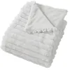 Image de Enjoy Home - Plaid SELA imitiation fourrure côtélée et flanelle - 150 x 125 cm - Blanc - SELA