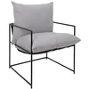 Image de The Home Deco Factory - Fauteuil tissu et métal Ella - Gris et noir - ELLA