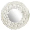 Image de The Home Deco Factory - Miroir rond bohème - Diam 55 Cm - Beige - Bohème