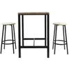Image de The Home Deco Factory - Ensemble mange debout et 2 tabourets Kalo - Marron et noir - Kalo