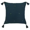 Image de Atmosphera - Coussin de chaise brodé rectangulaire Starke - 40 x 40 cm - Bleu nuit - JAMANA