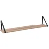 Image de Five Simply Smart - Etagère murale avec équerres 78 cm - Marron et noir - ALIAJ