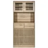 Image de The Home Deco Factory - Buffet de cuisine 4 portes 2 tiroirs Saulk en bois - Marron - Saulk