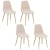 Image de Toilinux - Lot de 4 chaises scandinaves en velours côtelé ROKA - Beige - ROKA
