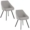 Image de Toilinux - Lot de 2 fauteuils de table Maxine en tissu - Gris - MAXINE