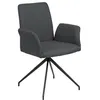 Image de Toilinux - Fauteuil de table Lou en tissu - Gris foncé - LOU