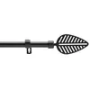 Image de Douceur d'intérieur - Kit de tringle à rideaux extensible Leaf - L210 /L380 cm - Noir - Leaf Douceur d'intérieur
