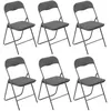 Image de Five Simply Smart - Lot de 6 chaises pliantes effet velours - Gris clair