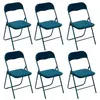 Image de Five Simply Smart - Lot de 6 chaises pliantes effet velours - Bleu