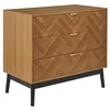 Image de The Home Deco Factory - Commode 3 tiroirs en bois FELIX - Marron et noir - FELIX