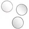 Image de The Home Deco Factory - Lot de 3 miroirs ronds imitation bois - Diam 26 cm - Marron
