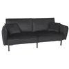 Image de The Home Deco Factory - Canapé convertible en velours Giulia - 3 Places - Noir - Giulia