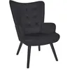 Image de The Home Deco Factory - Fauteuil de salon en velours côtelé Giulia - Noir - Giulia
