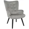 Image de The Home Deco Factory - Fauteuil de salon en velours côtelé Giulia - Gris - Giulia