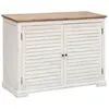 Image de Atmosphera - Buffet 2 portes en bois OLBIA - Blanc et beige - OLBIA