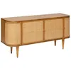 Image de Atmosphera - Buffet 4 portes en bois et rotin KISCO - Marron - KISCO