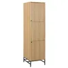Image de Toilinux - Armoire 2 portes et 2 étagères effet tasseaux BAÏKAL - Beige - BAÏKAL