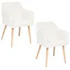 Image de Toilinux - Lot de 2 fauteuils à dîner en bouclette VISOCA - Blanc - Visoca