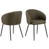 Image de Toilinux - Lot de 2 chaises avec accoudoirs SÖREN - Kaki avec pieds noirs - SÖREN