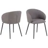 Image de Toilinux - Lot de 2 chaises avec accoudoirs SÖREN - Gris brun avec pieds noirs - SÖREN