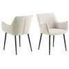 Image de Toilinux - Lot de 2 chaises de salle à manger avec accoudoirs SORRENTO - Beige - SORRENTO