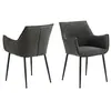 Image de Toilinux - Lot de 2 chaises de salle à manger avec accoudoirs SORRENTO - Gris anthracite - SORRENTO