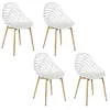 Image de The Home Deco Factory - Lot de 4 chaises ajourées ALAMEDA - Blanc - Alameda