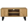 Image de The Home Deco Factory - Meuble TV 2 portes et 2 niches CALYPSO - Beige et noir - Calypso