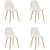 Image de Toilinux - Lot de 4 chaises en bouclette FREYA - Blanc - Freya