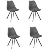 Image de Toilinux - Lot de 4 chaises avec coussin ATOME - Gris foncé - Atome