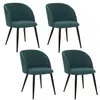 Image de Toilinux - Lot de 4 chaises en velours côtelé CELESTE - Vert jade - Celeste