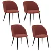 Image de Toilinux - Lot de 4 chaises en velours côtelé CELESTE - Terracotta - Celeste