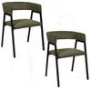 Image de The Home Deco Factory - Lot de 2 fauteuils design en tissu côtelé SCOTT - Vert - Scott