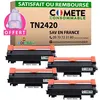 Image de COMETE - TN2420 - 4 Toners Compatibles avec Brother - 4 Noir - Marque française