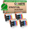Image de COMETE - 570 571 XL - 20 Cartouches d'encre compatibles avec CANON PGI-570 CLI-571 XL - Noir et Couleur - Marque française