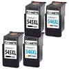 Image de COMETE - 545XL/546XL - Pack de 4 Cartouches d'encre Compatibles avec Canon - Noir/Couleur - Marque française
