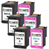 Image de COMETE - 304XL - Pack de 6 Cartouches d'encre Compatible avec HP 304 XL - Noir/Couleur - Marque française